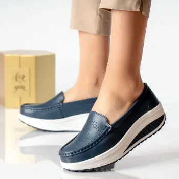 Pantofi dama casual bleumarin piele naturala nancy imagine
