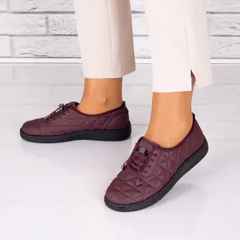 Pantofi dama casual Bordo din Piele Ecologica Acuna imagine