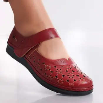 Pantofi dama casual Bordo din Piele Ecologica Agali imagine