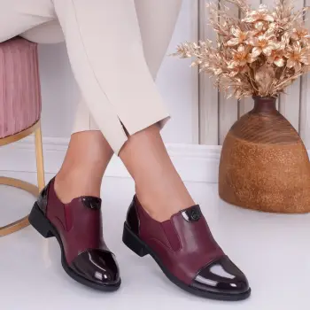 Pantofi dama casual Bordo din Piele Ecologica Claira imagine