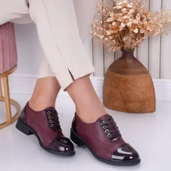 Pantofi dama casual Bordo din Piele Ecologica Erin imagine