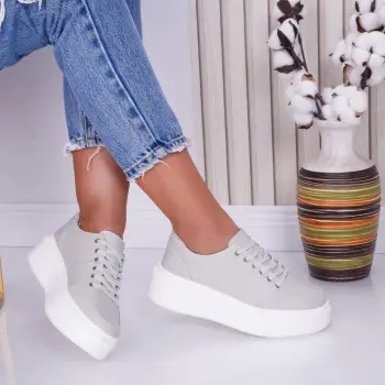 Pantofi dama casual Gri din Piele Naturala Bria imagine