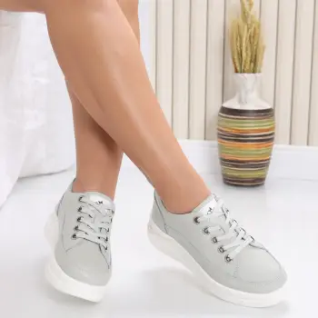 Pantofi dama casual Gri din Piele Naturala Hory imagine
