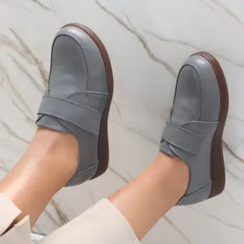 Pantofi dama casual Gri din Piele Naturala Jarin imagine