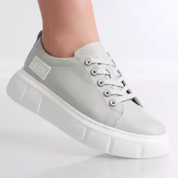 Pantofi dama casual Gri din Piele Naturala Soyvi imagine