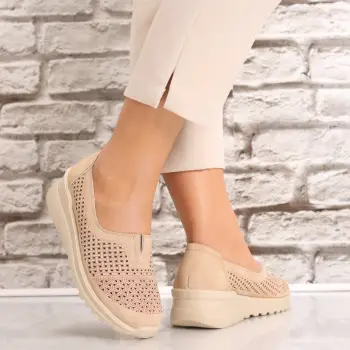 Pantofi dama casual Kaki din Piele Ecologica Sonita imagine