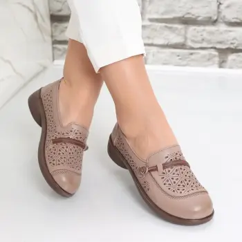 Pantofi dama casual Kaki din Piele Ecologica Suhana imagine
