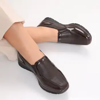 Pantofi dama casual maro din piele ecologica Elsa imagine