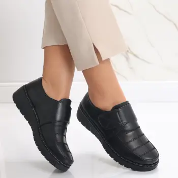 Pantofi dama casual Negri cu Maro din Piele Ecologica Derana imagine