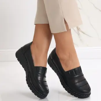 Pantofi dama casual Negri cu Maro din Piele Ecologica Keransa imagine