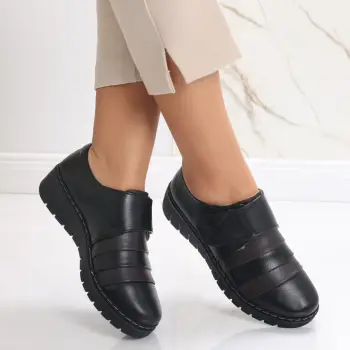 Pantofi dama casual Negri cu Maro din Piele Ecologica Riba imagine