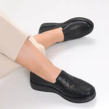 Pantofi dama casual Negri din Piele Ecologica Acona imagine