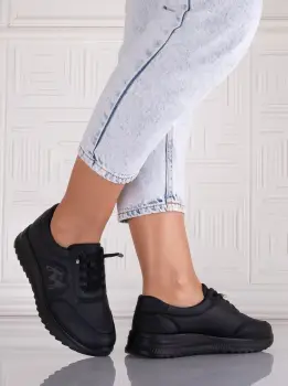 Pantofi dama Casual Negri din Piele Ecologica Arela imagine