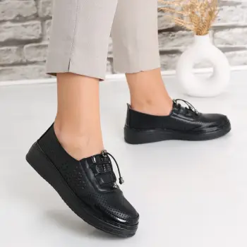 Pantofi dama casual Negri din Piele Ecologica Ascan imagine