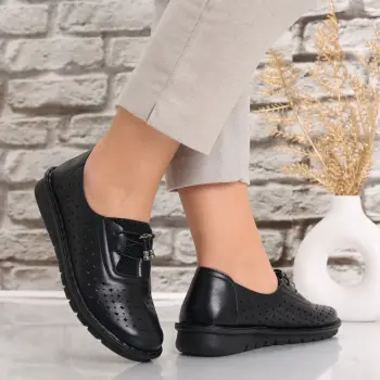 Pantofi dama casual Negri din Piele Ecologica Aseva imagine