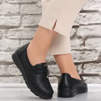 Pantofi dama casual Negri din Piele Ecologica Asnes imagine