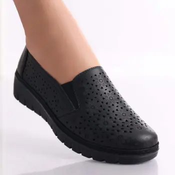 Pantofi dama casual Negri din Piele Ecologica Atsoi imagine