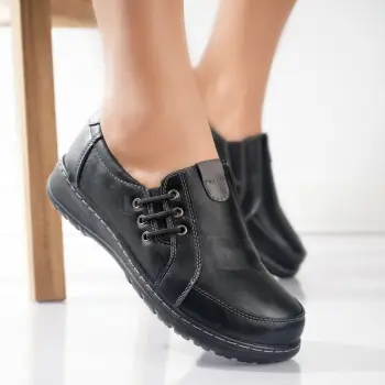 Pantofi dama casual Negri din Piele Ecologica Breazi imagine