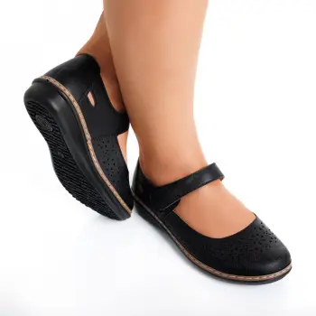 Pantofi dama casual Negri din Piele Ecologica Careta imagine