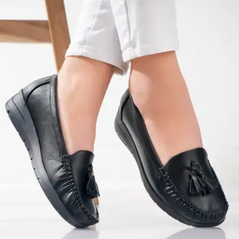 Pantofi dama casual Negri din Piele Ecologica Casane imagine