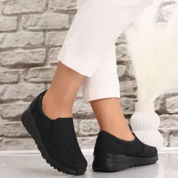 Pantofi dama casual Negri din Piele Ecologica Corza imagine