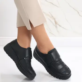 Pantofi dama casual Negri din Piele Ecologica Derana imagine