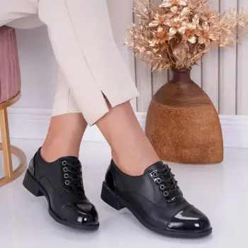 Pantofi dama casual Negri din Piele Ecologica Erin imagine