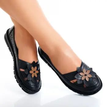 Pantofi dama casual Negri din Piele Ecologica Etrona imagine