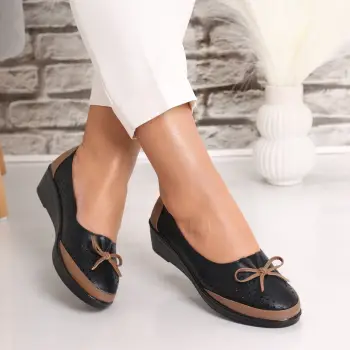 Pantofi dama casual Negri din Piele Ecologica Fariha imagine