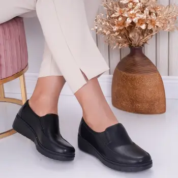 Pantofi dama casual Negri din Piele Ecologica Fler imagine