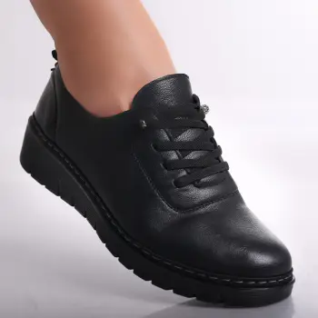 Pantofi dama casual Negri din Piele Ecologica Idania imagine
