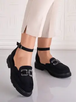 Pantofi dama casual Negri din Piele Ecologica Intoarsa Lipana imagine