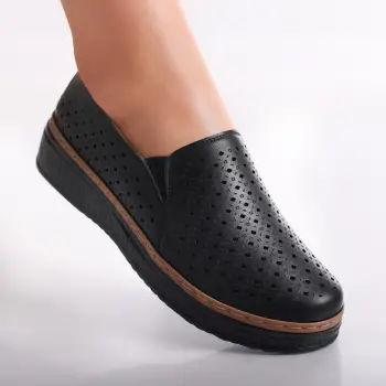 Pantofi dama casual Negri din Piele Ecologica Ismar imagine