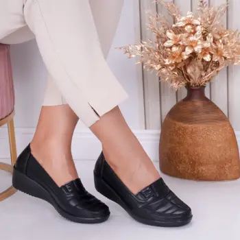 Pantofi dama casual Negri din Piele Ecologica Jony imagine