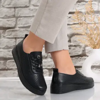 Pantofi dama casual Negri din Piele Ecologica Laroya imagine