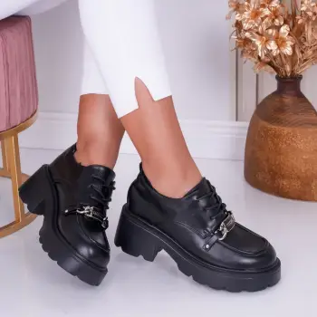 Pantofi dama casual Negri din Piele Ecologica Loris imagine