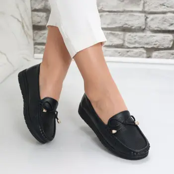 Pantofi dama casual Negri din Piele Ecologica Lujaina imagine