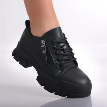 Pantofi dama casual Negri din Piele Ecologica Madai imagine