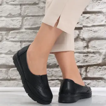 Pantofi dama casual Negri din Piele Ecologica Molica imagine