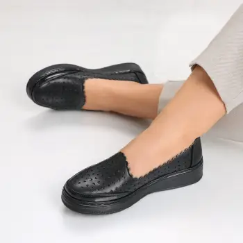 Pantofi dama casual Negri din Piele Ecologica Nasca imagine