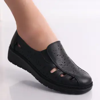 Pantofi dama casual Negri din Piele Ecologica Nelea imagine