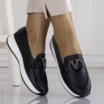 Pantofi dama Casual Negri din Piele Ecologica Nelisia imagine