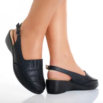 Pantofi dama casual Negri din Piele Ecologica Nelpa imagine