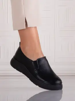 Pantofi dama Casual Negri din Piele Ecologica Nilasa imagine