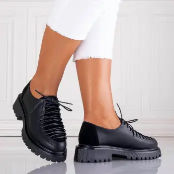 Pantofi dama casual Negri din piele ecologica Nivora imagine