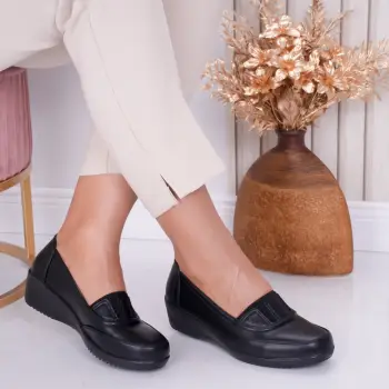 Pantofi dama casual Negri din Piele Ecologica Norica imagine