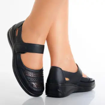Pantofi dama casual Negri din Piele Ecologica Oema imagine
