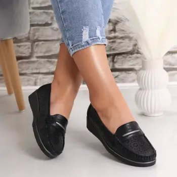 Pantofi dama casual Negri din Piele Ecologica Rahil imagine