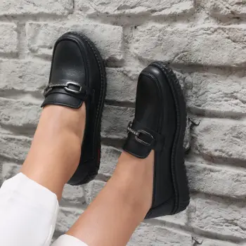 Pantofi dama casual Negri din Piele Ecologica siham imagine