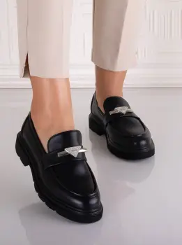 Pantofi dama casual Negri din Piele Ecologica Sudera imagine